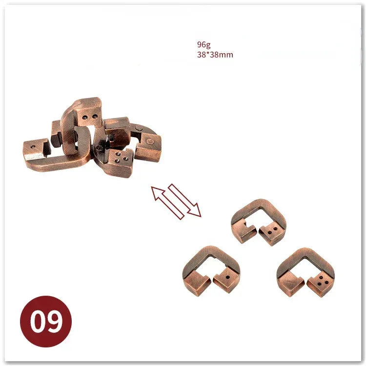 MEACAOFG Classic IQ Metal Brain Teaser 3D Alloy Box Kong Ming Lock Puzzles Magic Baffling Puzzle Game Toys for Children Adults Funny Gift - BIG FRENCHIES