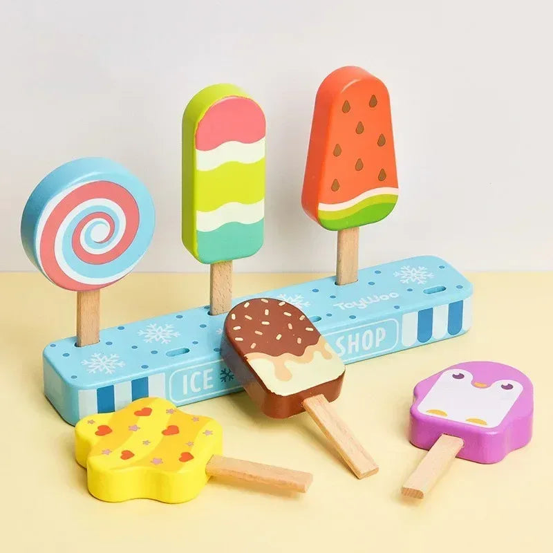 Wooden Toy Ice Cream & Cake – Pretend Play Kitchen for Toddlers - BIG FRENCHIES