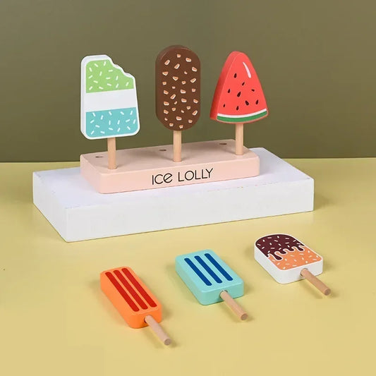Wooden Toy Ice Cream & Cake – Pretend Play Kitchen for Toddlers - BIG FRENCHIES