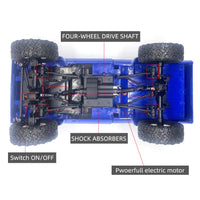 WPL C24-1 Full Scale RC Car 1:16 2.4G 4WD Rock Crawler Electric Buggy Climbing Truck LED Light On-road 1/16 For Kids Gifts Toys