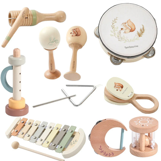 Montessori Musical Instruments Baby Toys | Drum & Xylophone for 0–12 Months - BIG FRENCHIES