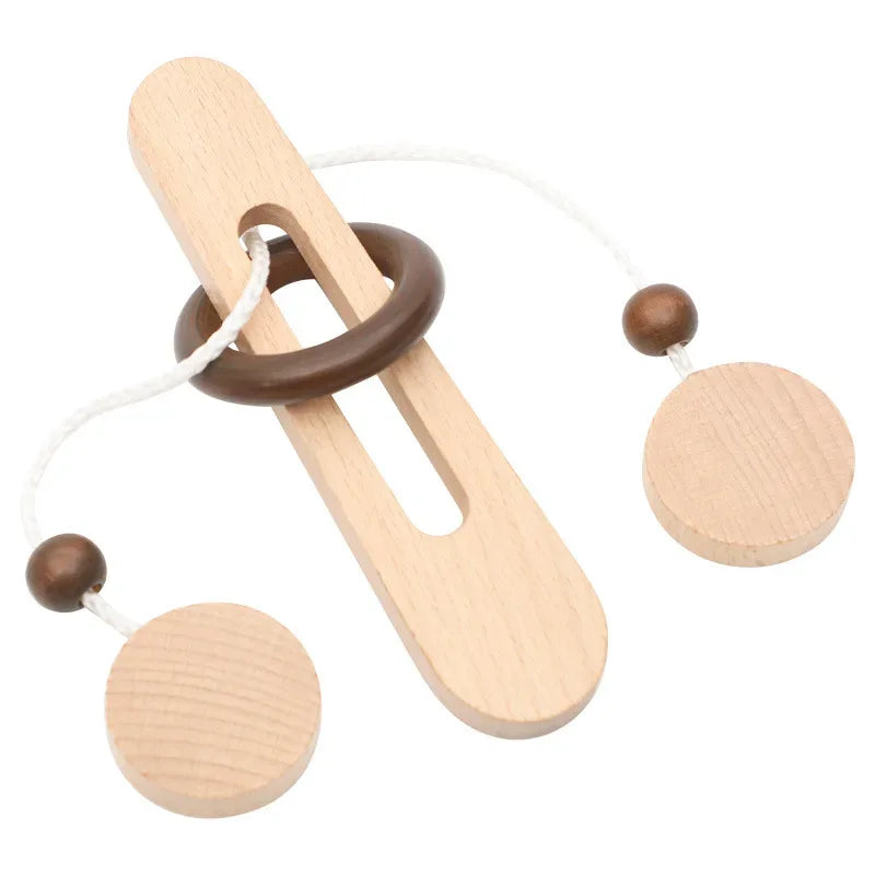Wooden Ring Unlocking Game | Magic Ring Kongming Lock Puzzle Toy - BIG FRENCHIES