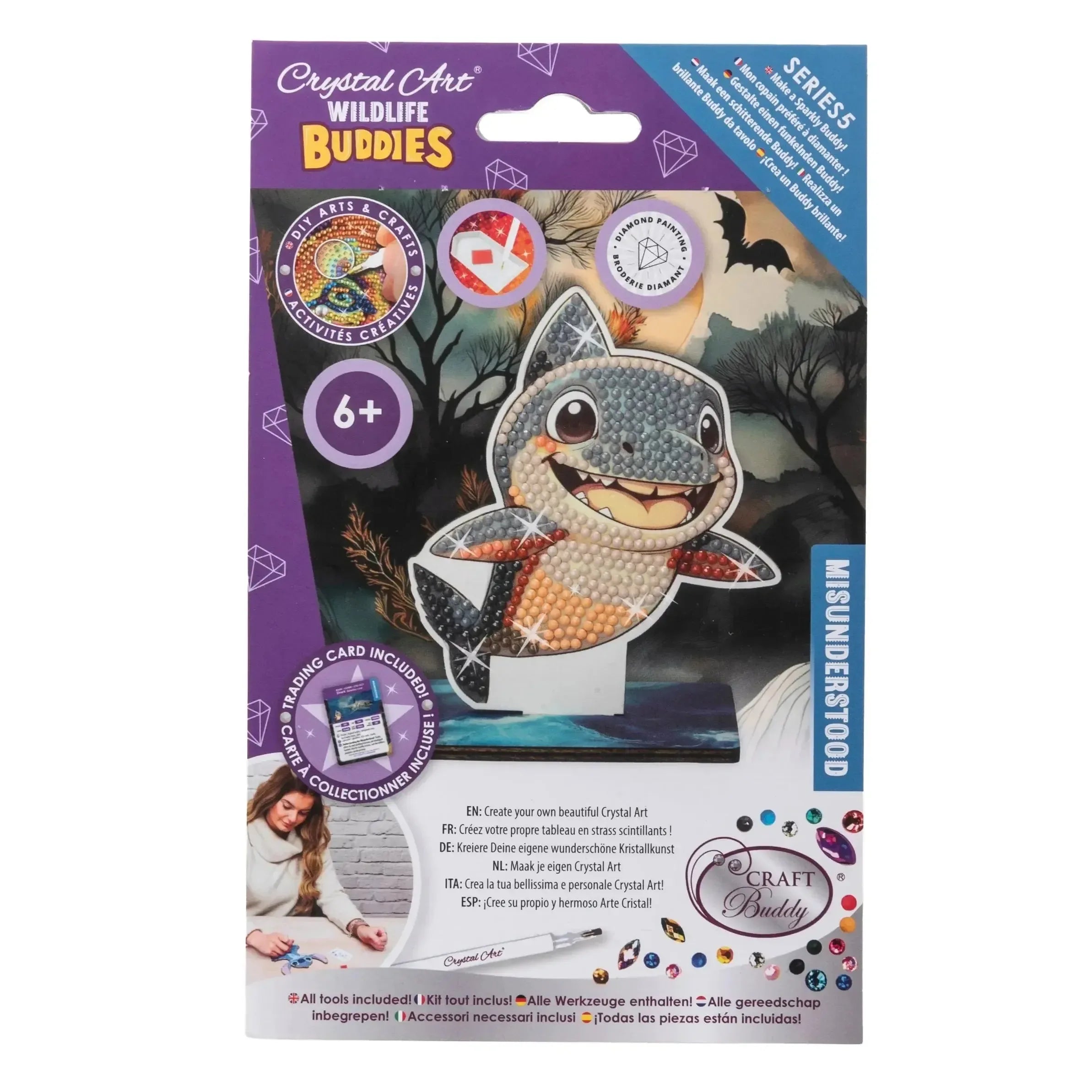 Shark "Misunderstood" Crystal Art Buddies Kit Craft Buddy - BIG FRENCHIES
