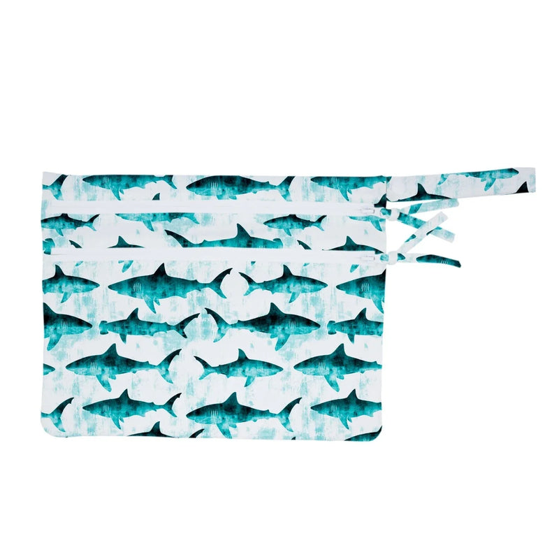 Shark Attack - Waterproof Wet Bag (For mealtime, on-the-go, and more!) - BIG FRENCHIES