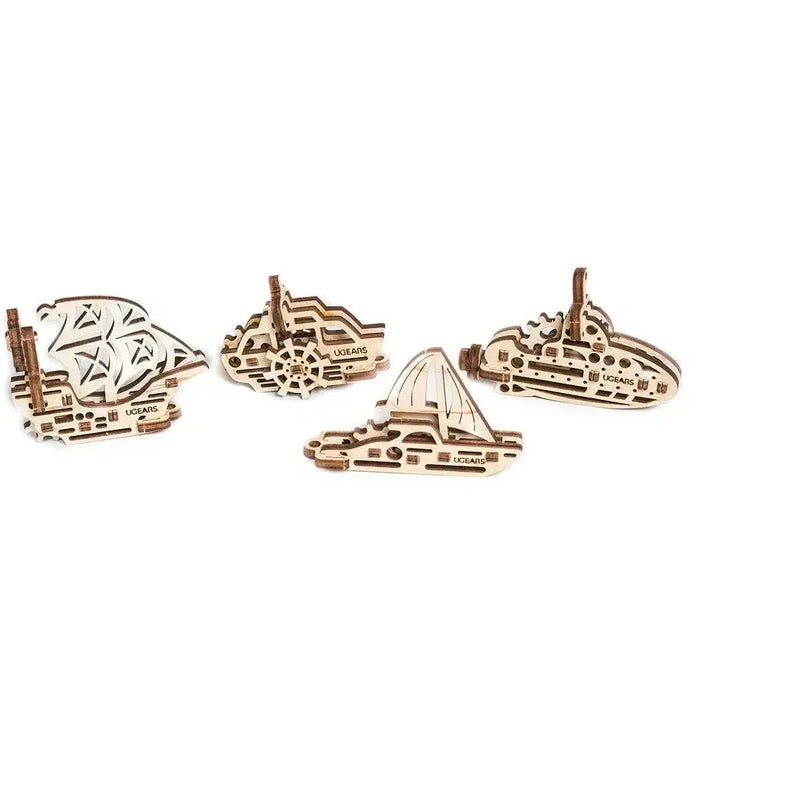 Ship Fidgets Set of 4 3D Wood Model Kit UGEARS - BIG FRENCHIES