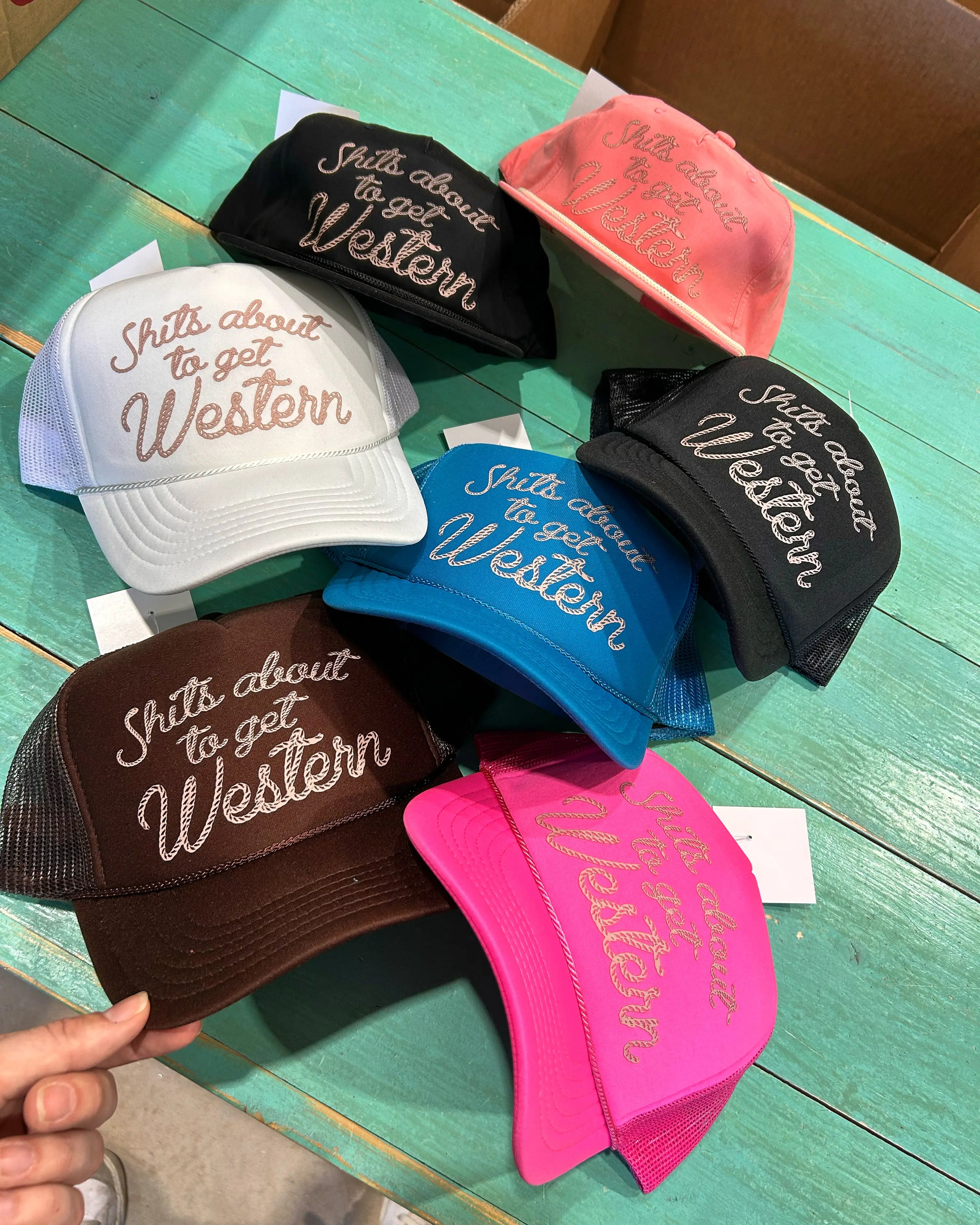 Shits About To Get Western Trucker Hat - BIG FRENCHIES