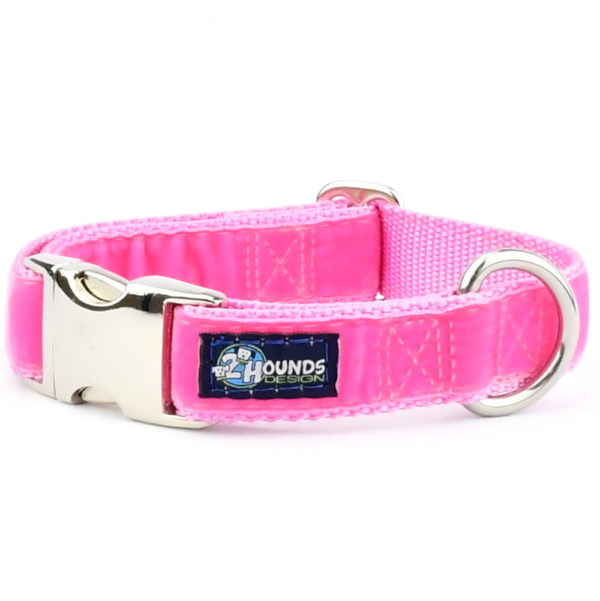 Shocking Pink Velvet Essential Buckle Martingale Dog Collar-Pet Collars & Leashes-BIG FRENCHIES-2 Hounds Design