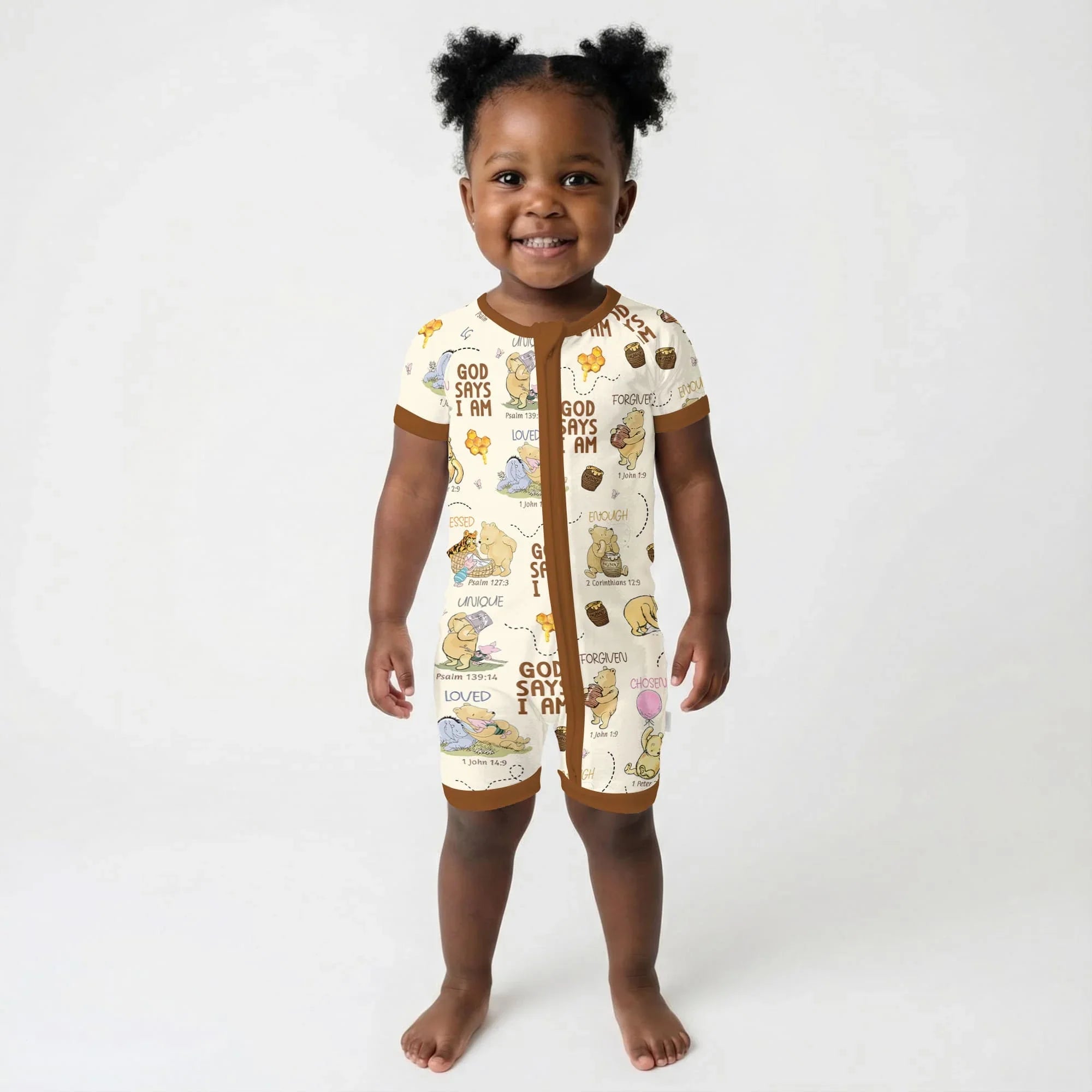 God Says I Am – Little Blessings Bamboo Shorty Zippy