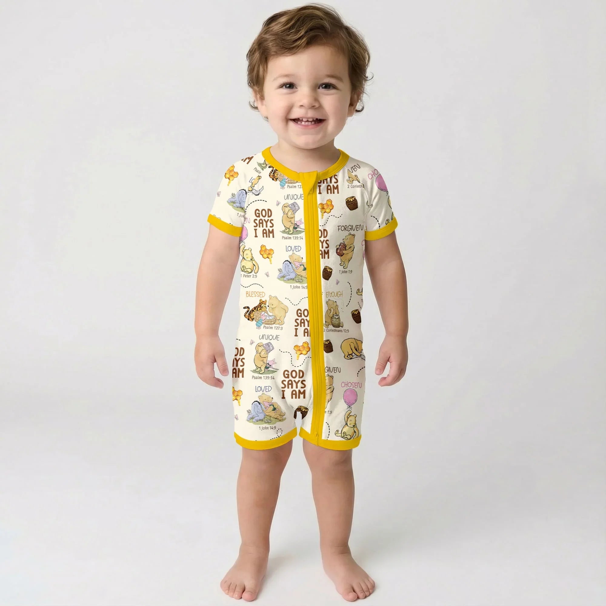 God Says I Am – Little Blessings Bamboo Shorty Zippy