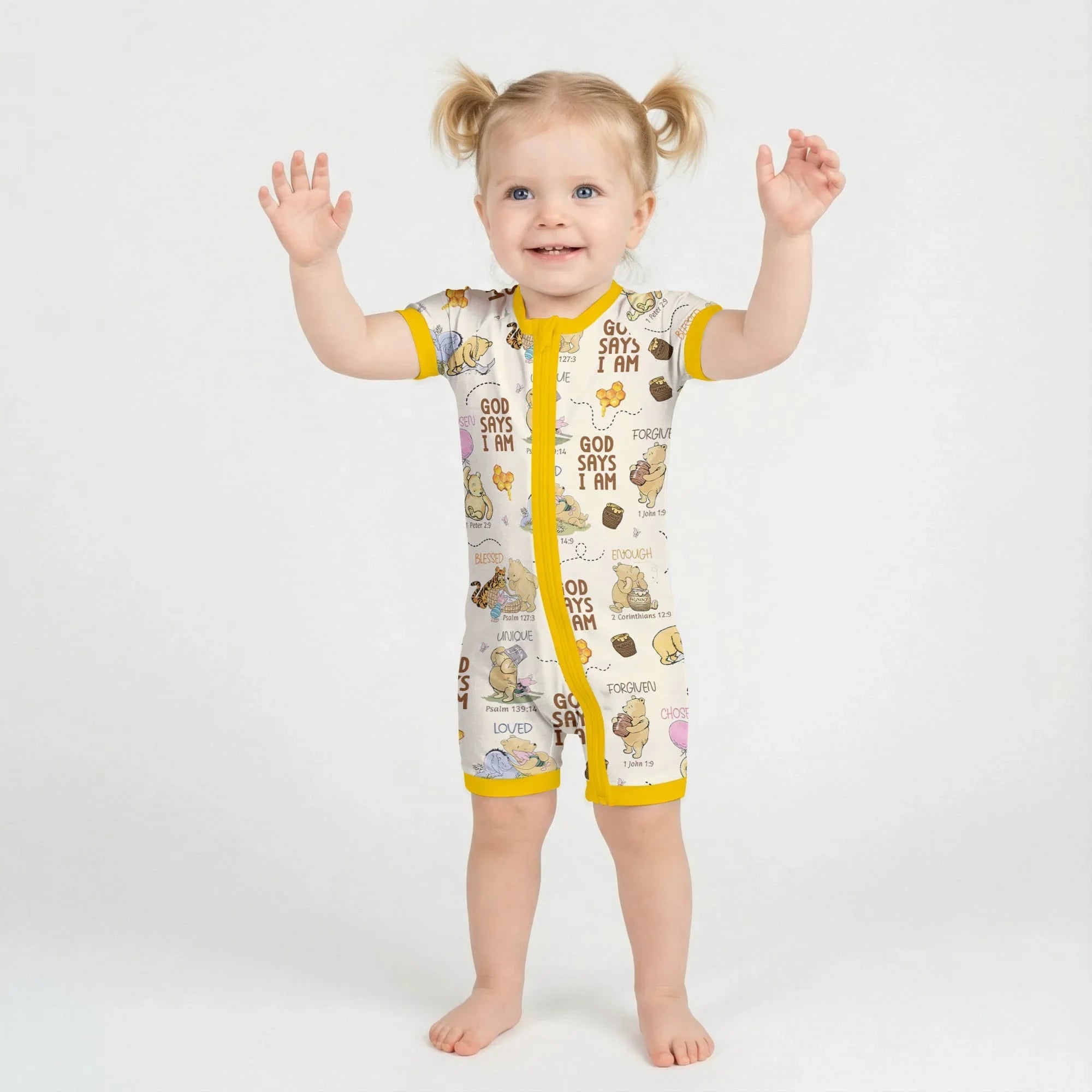God Says I Am – Little Blessings Bamboo Shorty Zippy
