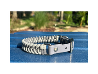 Fishtail Hand Braided Dog Collar in Graphite & Smoke