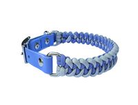 Fishtail Hand Braided Dog Collar in Lavender & Smoke