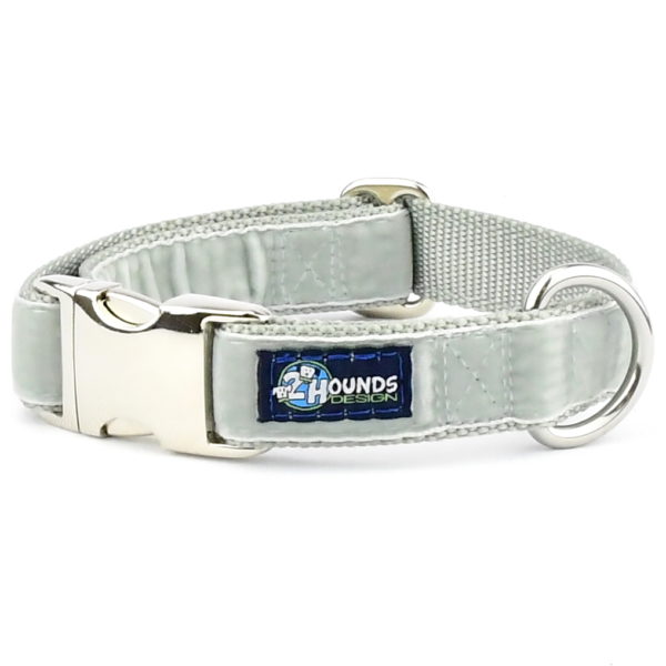 Silver Velvet Essential Dog Collar-Pet Collars & Leashes-BIG FRENCHIES-2 Hounds Design