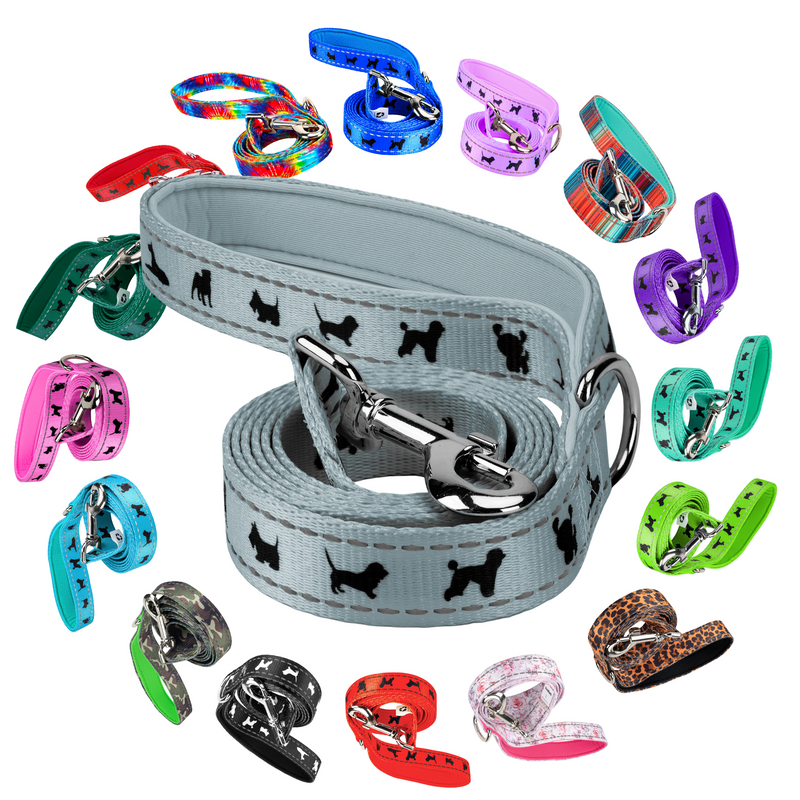 EcoBark Gray Dog Leash- Padded Comfort Grip Leash - 4ft, 5ft, and 6ft Leash for Small and Medium Dogs - BIG FRENCHIES