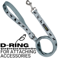 EcoBark Gray Dog Leash- Padded Comfort Grip Leash - 4ft, 5ft, and 6ft Leash for Small and Medium Dogs - BIG FRENCHIES