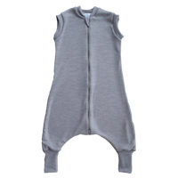 2-LAYER MERINO WOOL SLEEP SACK WITH OPEN LEGS - silver gray
