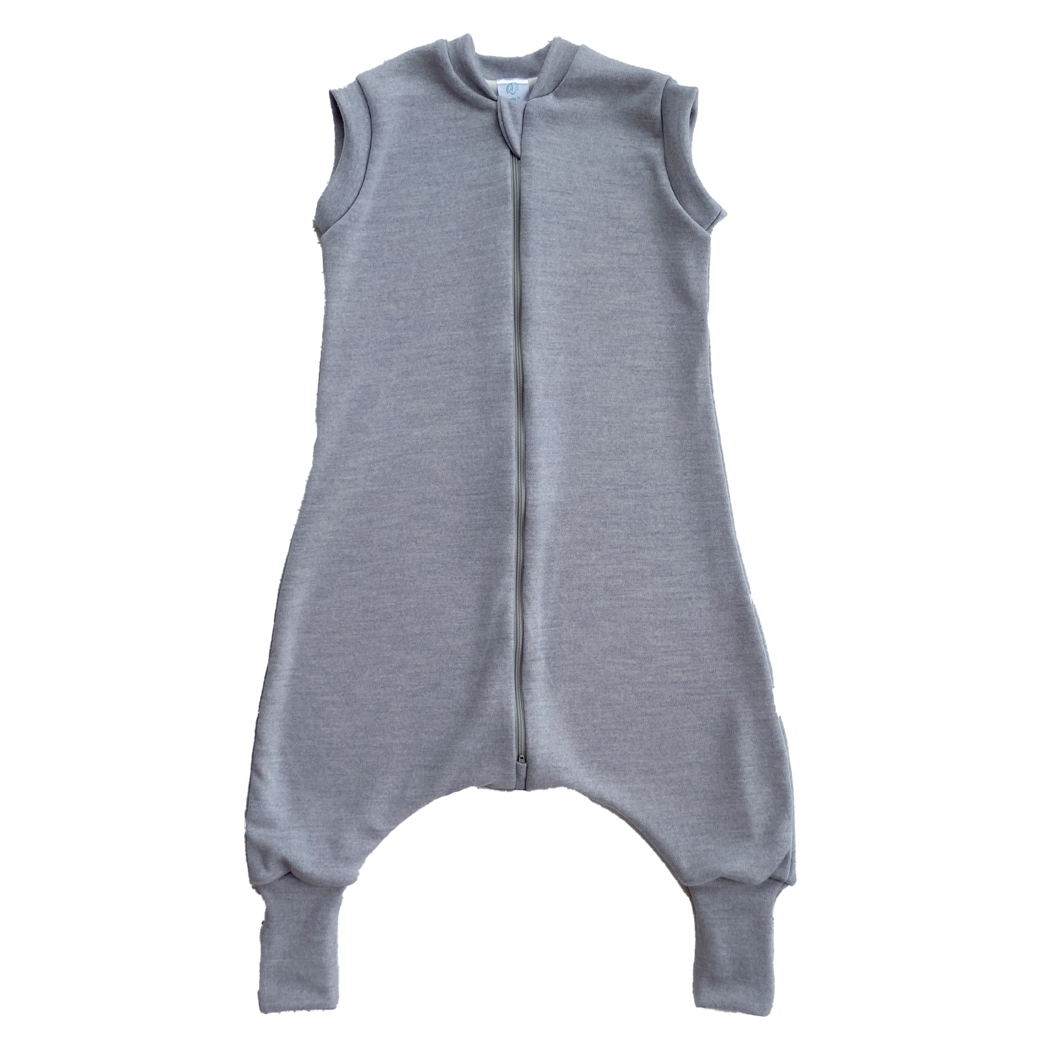 2-LAYER MERINO WOOL SLEEP SACK WITH OPEN LEGS - silver gray