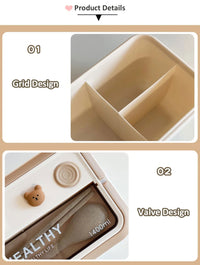 Simple Cute Portable Lunch Box, With Compartment & Microwave-Safe, Perfect for Work, School, or Picnics
