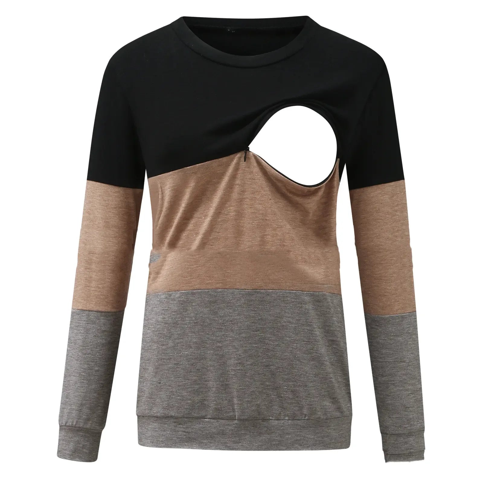 Chic Colorblock Nursing Crew T-Shirt - # BAGE211510106-NURSG - BIG FRENCHIES