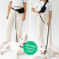 Original Hands-Free Neoprene Dog Walking Bag with 3.25ft Leash - BIG FRENCHIES
