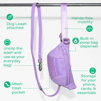 Original Hands-Free Neoprene Dog Walking Bag with 3.25ft Leash - BIG FRENCHIES