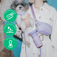 Original Hands-Free Neoprene Dog Walking Bag with 3.25ft Leash - BIG FRENCHIES