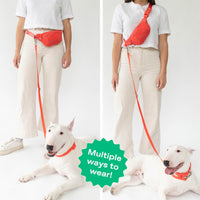 Original Hands-Free Neoprene Dog Walking Bag with 3.25ft Leash - BIG FRENCHIES