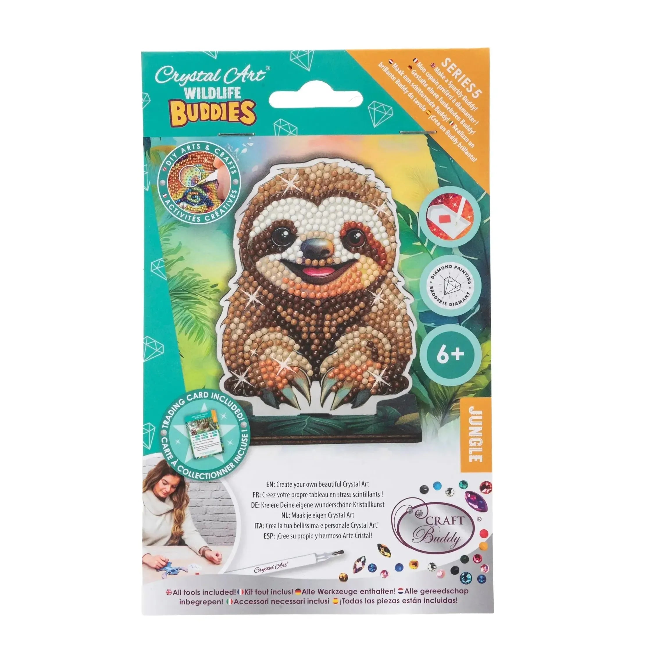 Sloth "Jungle" Crystal Art Buddies Kit Craft Buddy