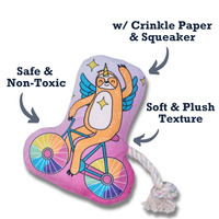 Slow Biker Plush Dog Toy – with Squeaker & Crinkle Paper for Fun Play - BIG FRENCHIES