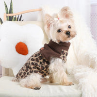 Small Dog Fleece Sweater Leopard Warm Puppy Pullover XS–L (7 color options)