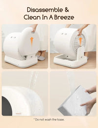 Smart Self-Cleaning Cat Litter Box App Control Odor Removal Large Multi Cat