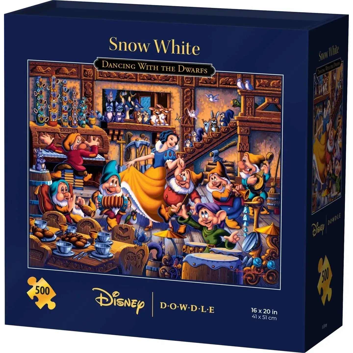 Snow White Dancing with the Dwarfs 500 Piece Jigsaw Puzzle Disney x Dowdle