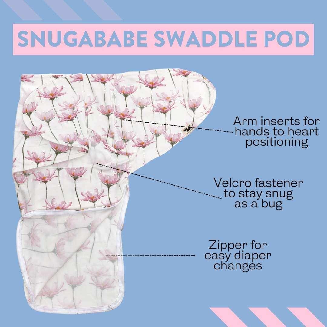 Snugababe Swaddle™ Sleep Pod - Pink Petals - BIG FRENCHIES