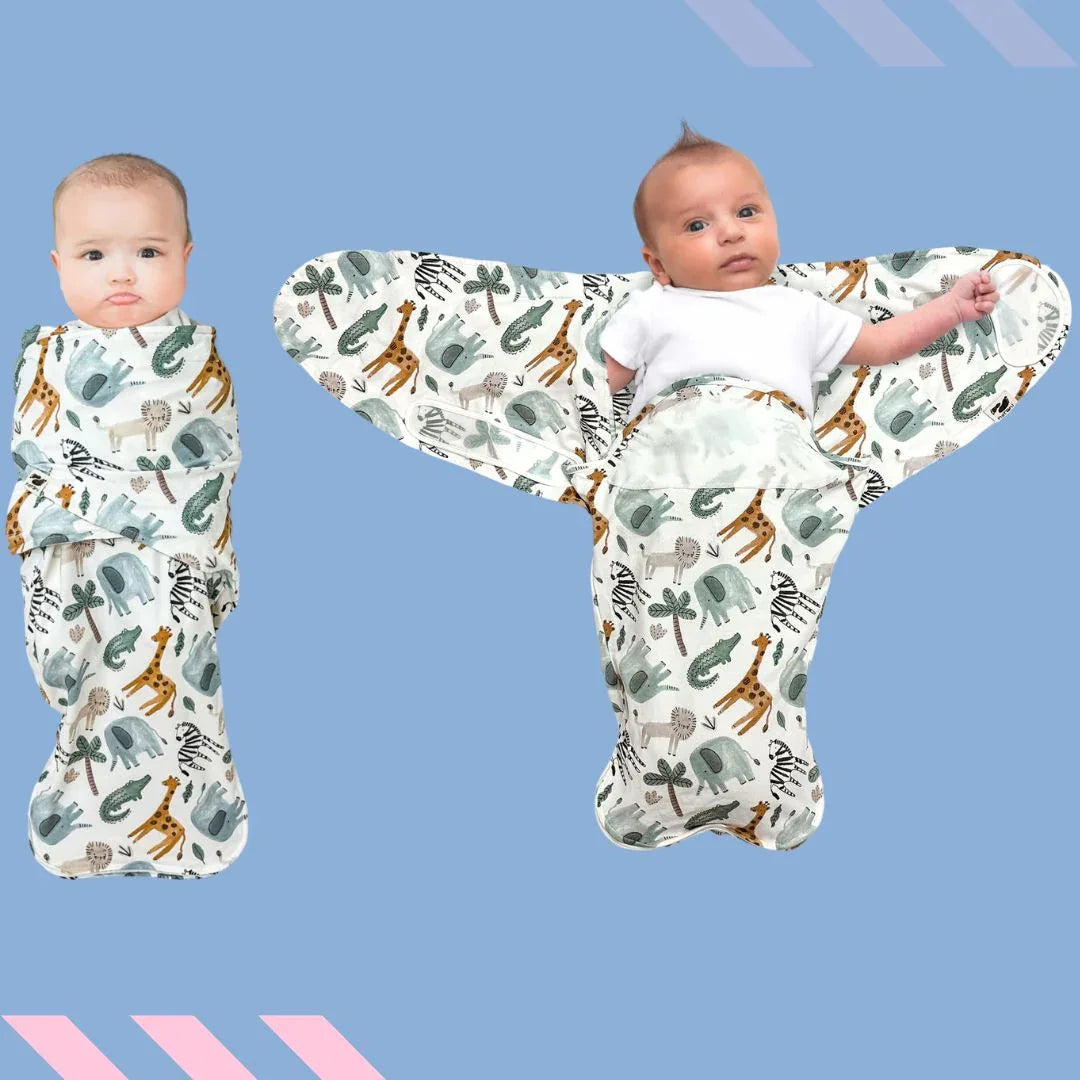 Snugababe Swaddle™ Sleep Pod - Safari Animals - BIG FRENCHIES