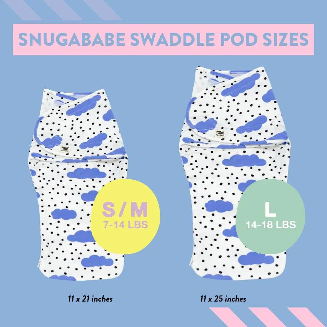 Snugababe Swaddle™ Sleep Pod - Blue Clouds - BIG FRENCHIES