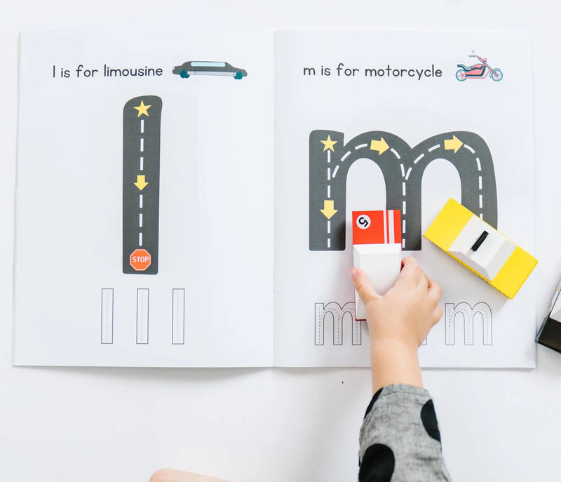 Road Trace Activity Book: Alphabet & Numbers Learning - BIG FRENCHIES