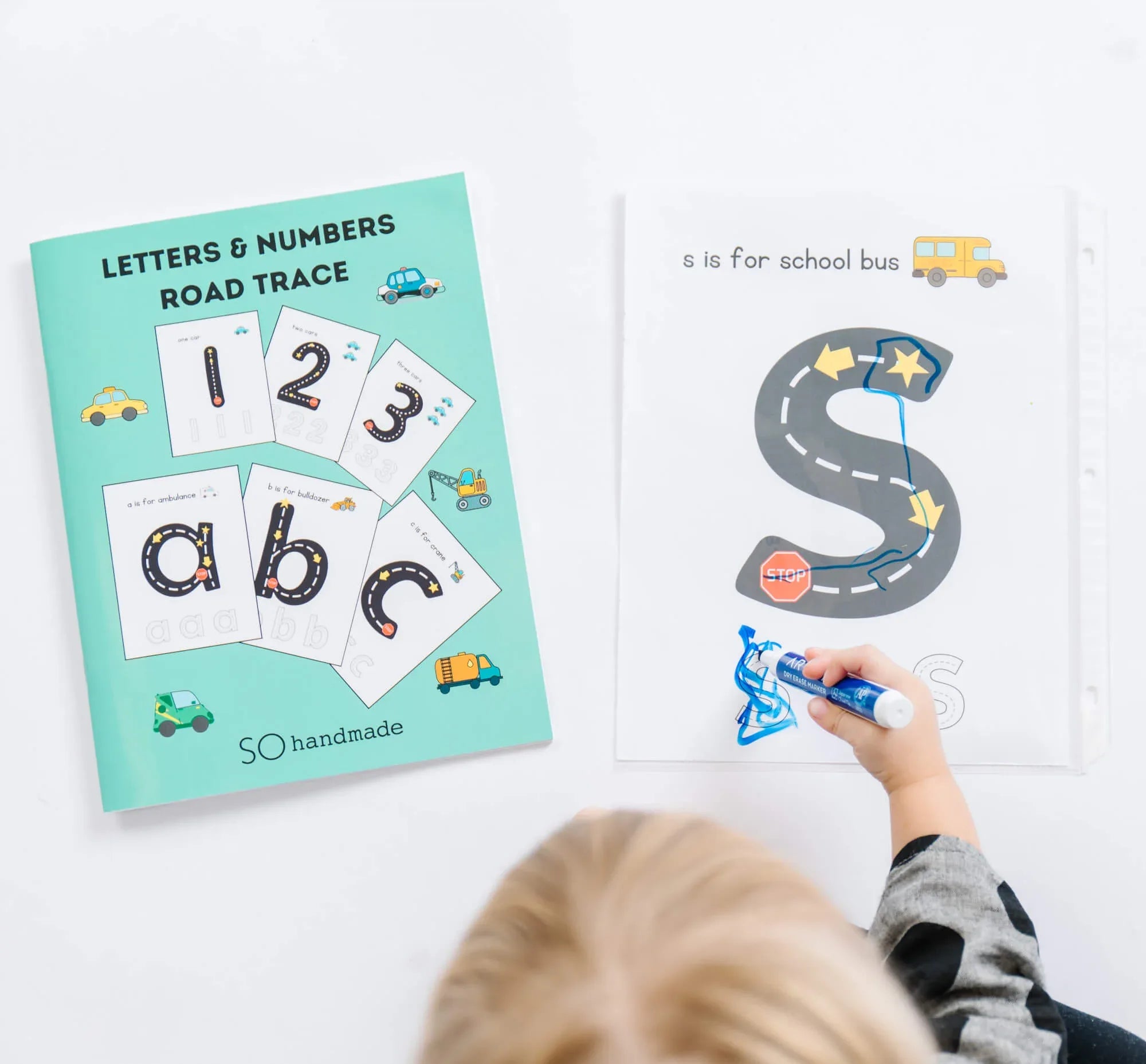 Road Trace Activity Book: Alphabet & Numbers Learning - BIG FRENCHIES
