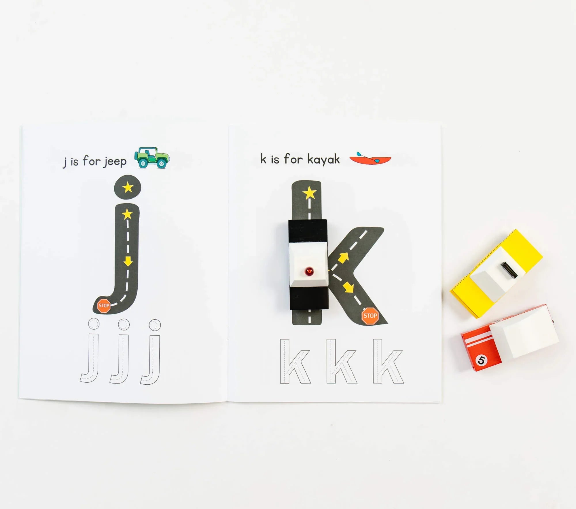 Road Trace Activity Book: Alphabet & Numbers Learning - BIG FRENCHIES