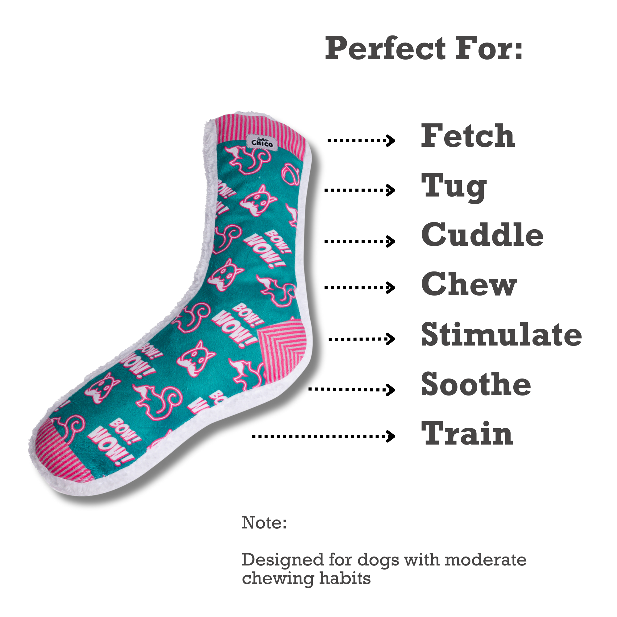 Squeaky Sock Plush Dog Toy – Whimsy Wonders Squirrel Design - BIG FRENCHIES
