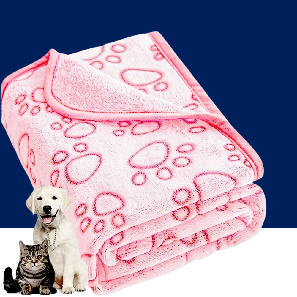 Soft Fluffy Pet Blanket – Cute Paw Print Warm Fleece Mat for Dogs & Cats - BIG FRENCHIES