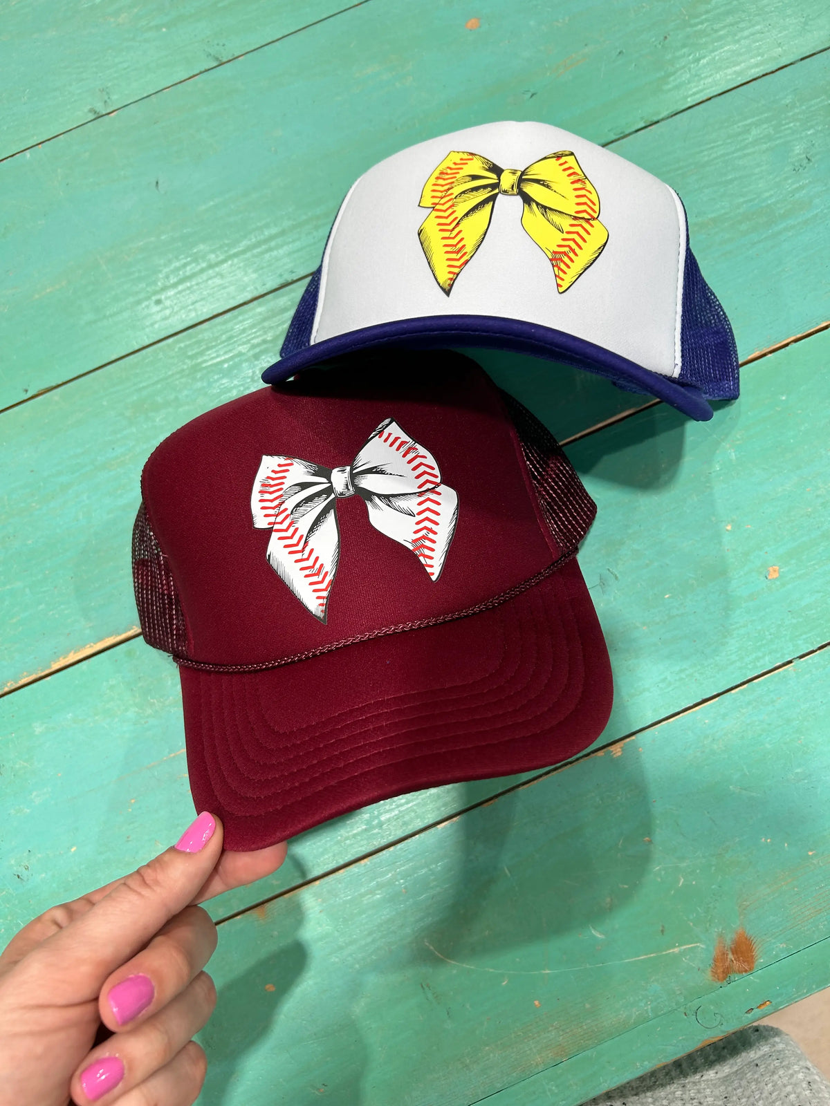 Softball Bow Trucker Hat - BIG FRENCHIES