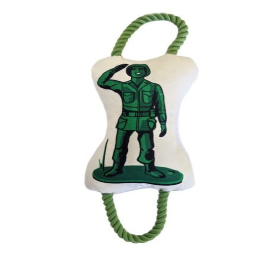 Retro Soldier with Squeaker & Crinkle Paper Plush Dog Toy - BIG FRENCHIES