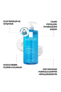 La Roche Posay Lipikar Cleansing Gel for Sensitive Skin - Gentle, pH Balanced Skincare for Babies & Adults (25.36 fl oz)
