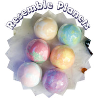 EvolutionUSA 6pc Space Bath Bombs for Boys & Girls, 6 Planet Bath Balls with Toy Hidden Inside, Organic Hypoallerganic Childrens Bathbombs, Cosmic Fun Space Surprise, Gift Set Birthday, Christmas, Easter - BIG FRENCHIES