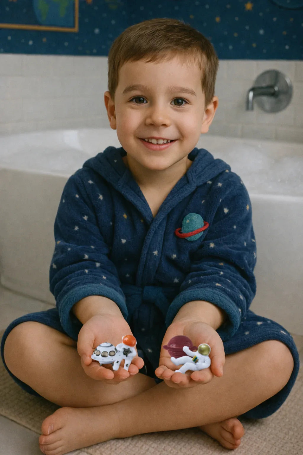 EvolutionUSA 6pc Space Bath Bombs for Boys & Girls, 6 Planet Bath Balls with Toy Hidden Inside, Organic Hypoallerganic Childrens Bathbombs, Cosmic Fun Space Surprise, Gift Set Birthday, Christmas, Easter - BIG FRENCHIES