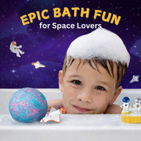 EvolutionUSA 6pc Space Bath Bombs for Boys & Girls, 6 Planet Bath Balls with Toy Hidden Inside, Organic Hypoallerganic Childrens Bathbombs, Cosmic Fun Space Surprise, Gift Set Birthday, Christmas, Easter - BIG FRENCHIES