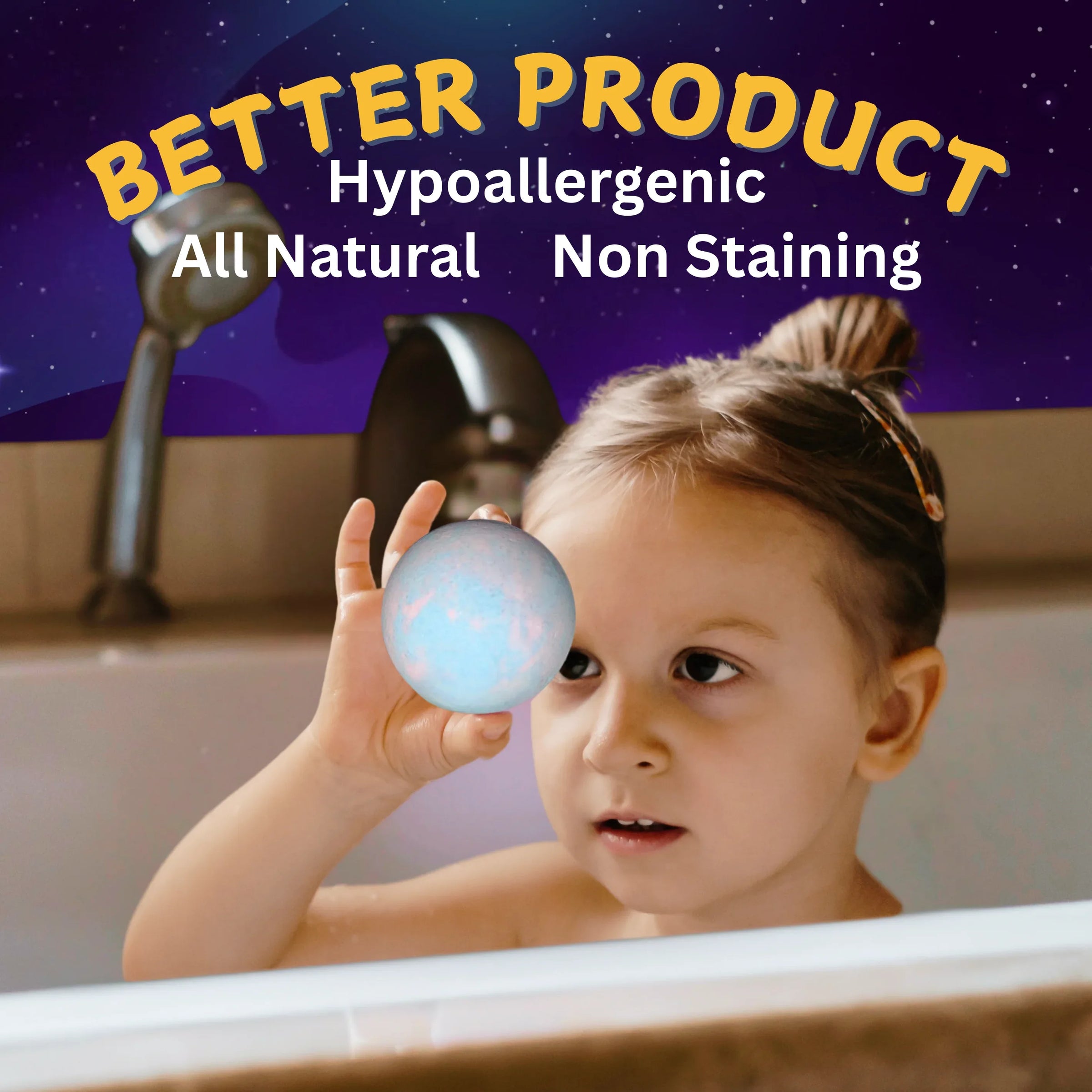 EvolutionUSA 6pc Space Bath Bombs for Boys & Girls, 6 Planet Bath Balls with Toy Hidden Inside, Organic Hypoallerganic Childrens Bathbombs, Cosmic Fun Space Surprise, Gift Set Birthday, Christmas, Easter - BIG FRENCHIES