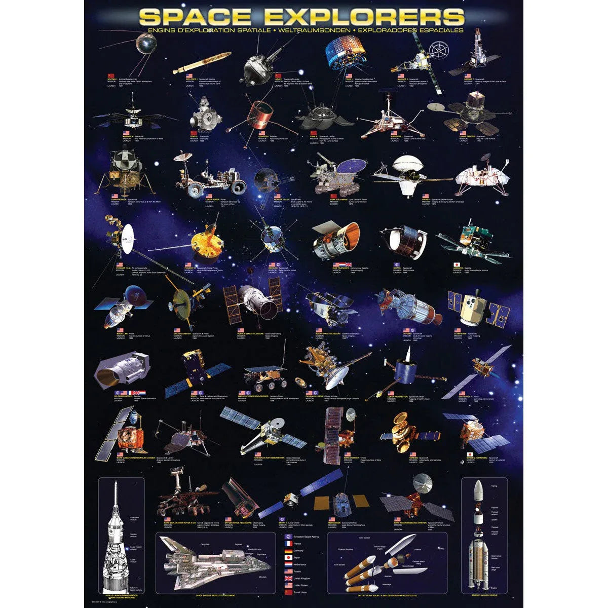 Space Explorers 1000 Piece Jigsaw Puzzle Eurographics - BIG FRENCHIES
