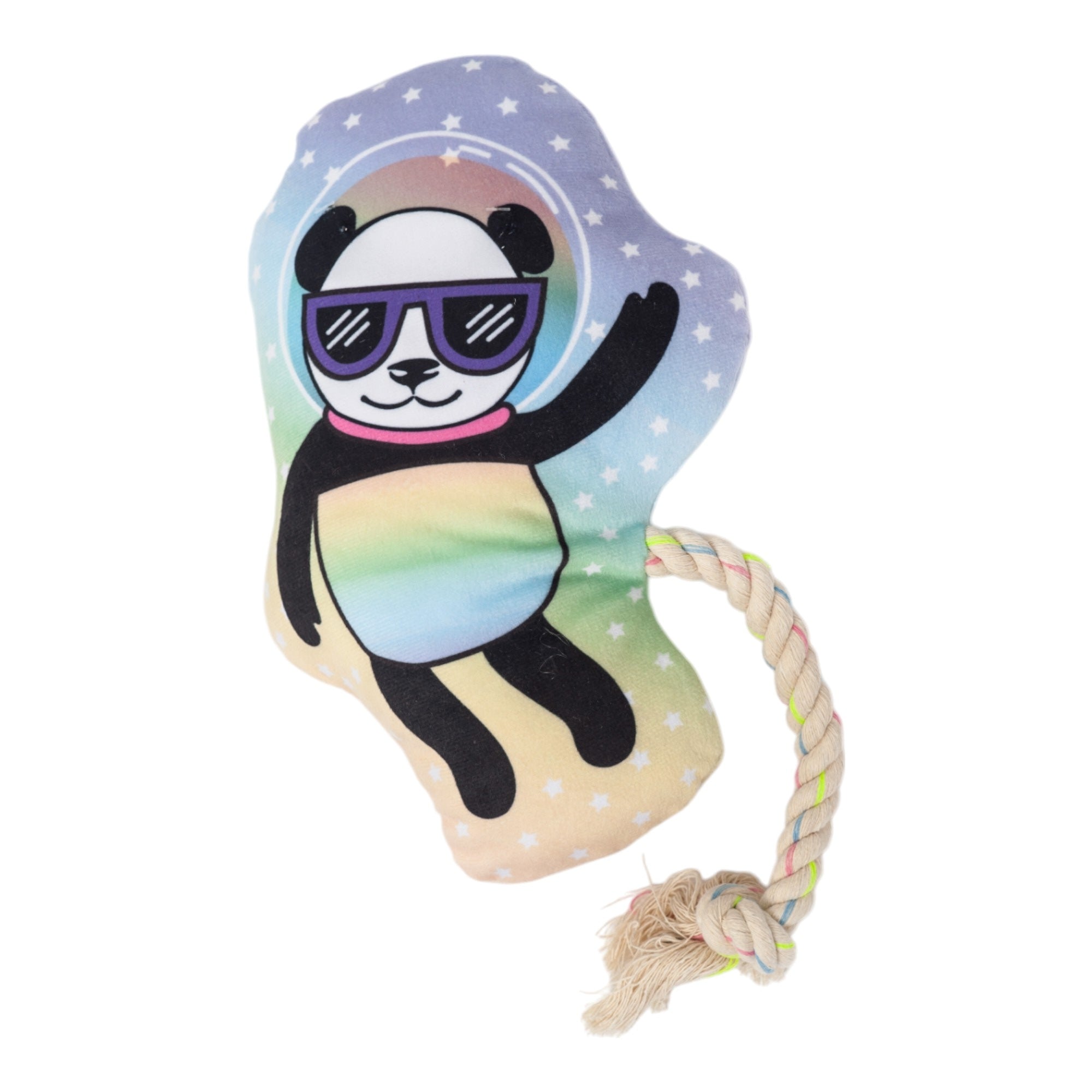 Space Panda Plush Dog Toy – with Squeaker & Crinkle Paper for Fun Play - BIG FRENCHIES