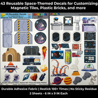 Space: Reusable Decals for Customizing Magnetic Tiles, Plastic Bricks, and more - BIG FRENCHIES